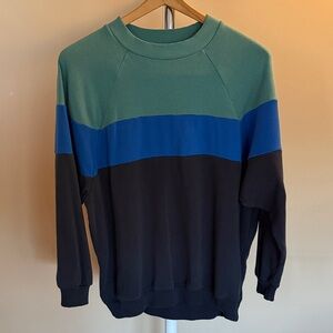 American Eagle Outfitters Green Blue Black Crewneck Sweater